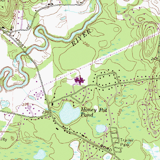 Topographic Map of Amherst Middle School, NH
