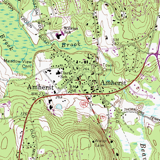 Topographic Map of Amherst Town Hall, NH