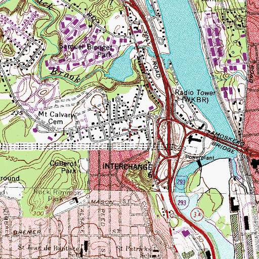 Topographic Map of Amoskeag Cemetery, NH