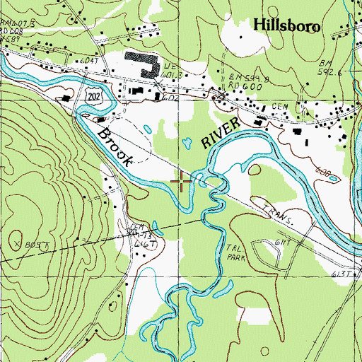 Topographic Map of Angus Lea Golf Course, NH