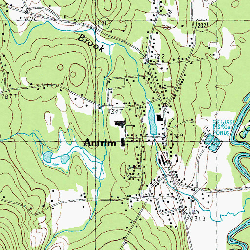 Topographic Map of Antrim Elementary School, NH