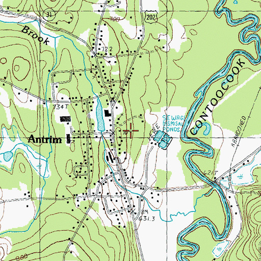 Topographic Map of Antrim Post Office, NH