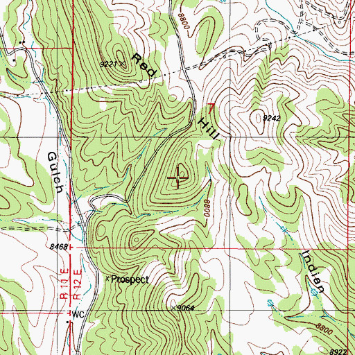 Topographic Map of Red Hill, CO