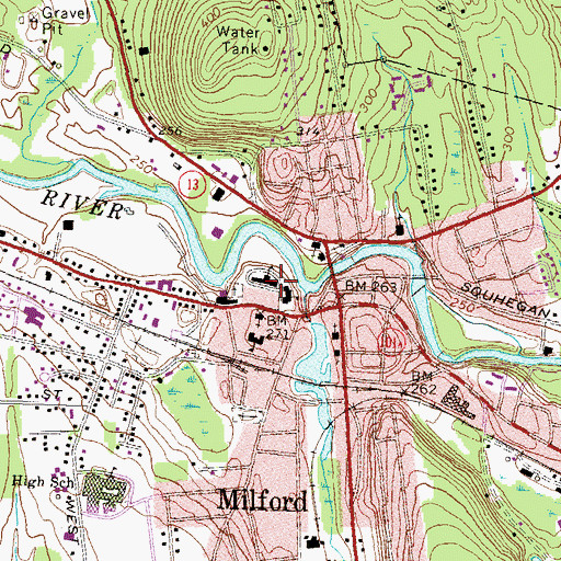 Topographic Map of Bates School, NH