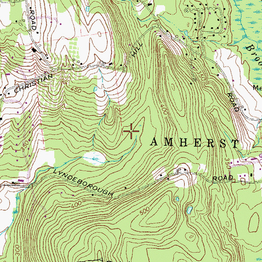 Topographic Map of Amherst Village Historic District, NH