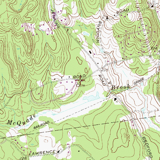 Topographic Map of Beals Cemetery, NH