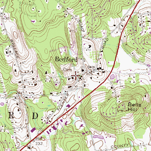 Topographic Map of Bedford Presbyterian Church, NH