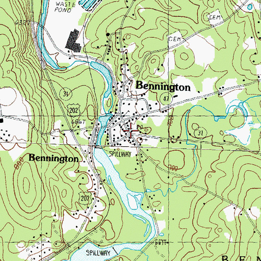 Topographic Map of Bennington Country Store Post Office, NH
