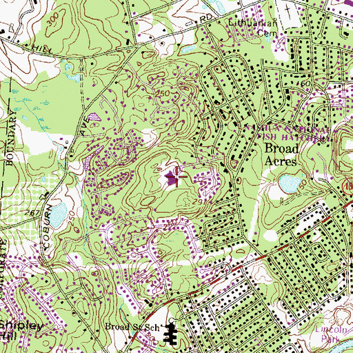 Topographic Map of Birch Hill Elementary School, NH