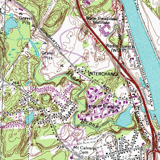 Topographic Map of Black Brook Park, NH
