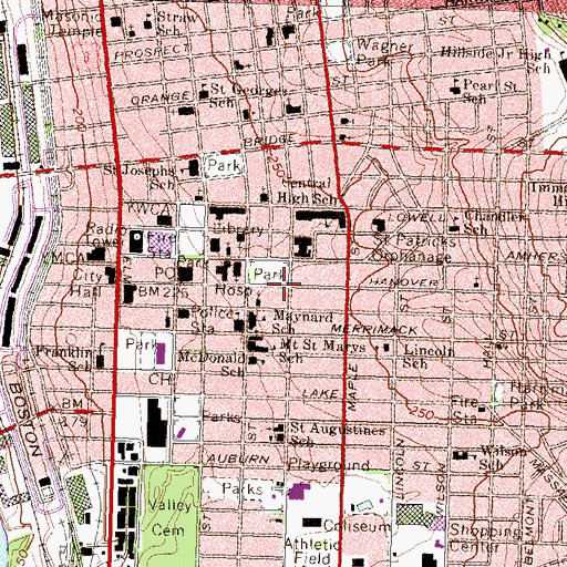 Topographic Map of Bronstein Park, NH