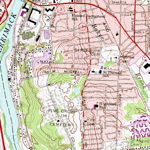 Topographic Map of Brown-Mitchell Park, NH