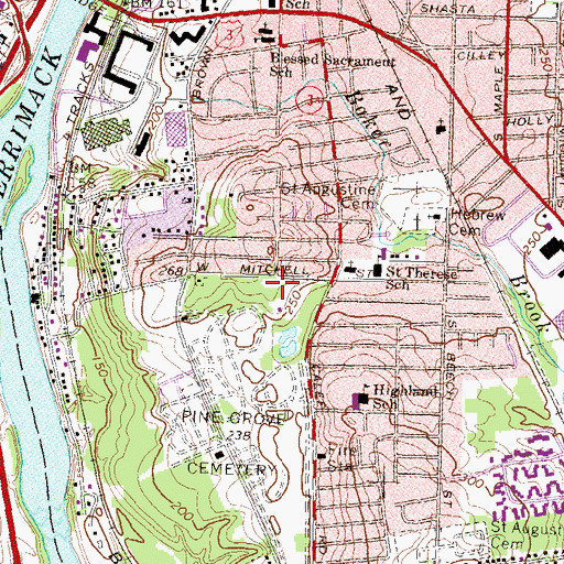 Topographic Map of Brown-Mitchell Park, NH