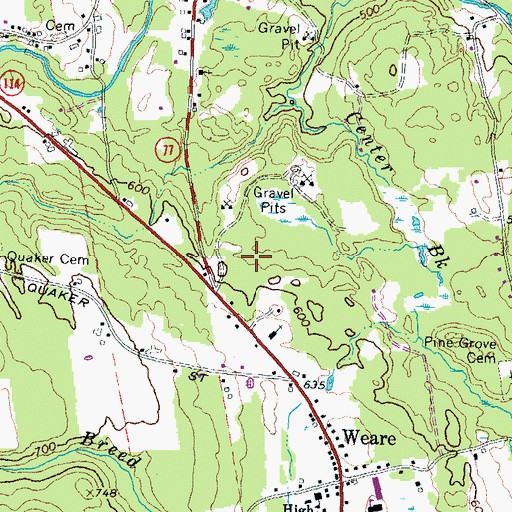 Topographic Map of Center Woods Elementary School, NH