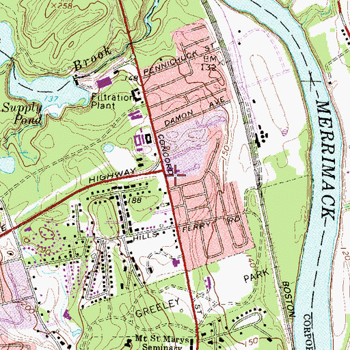 Topographic Map of Christian Bible Church, NH