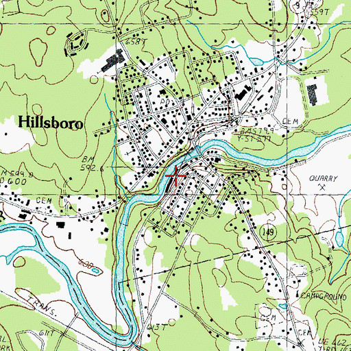 Topographic Map of Contoocook Mills Industrial Site (historical), NH
