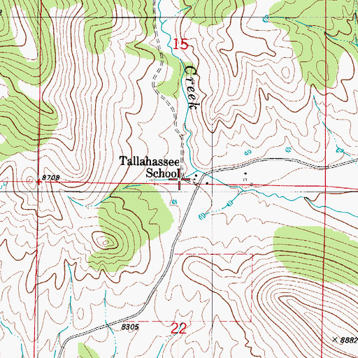 Topographic Map of Tallahassee School, CO