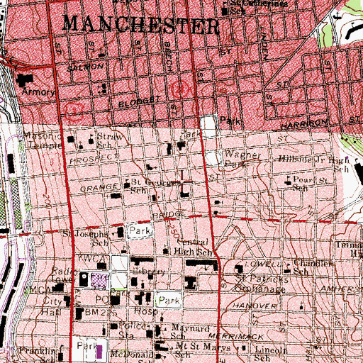 Topographic Map of Currier Gallery of Art, NH