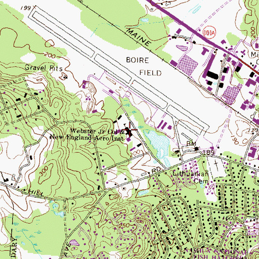 Topographic Map of Daniel Webster College Library, NH