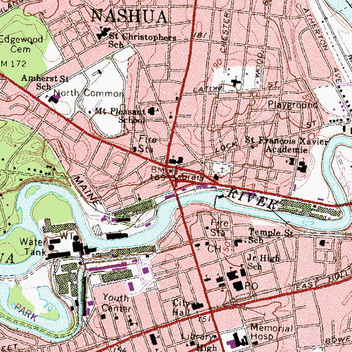 Topographic Map of Deschenes Oval, NH