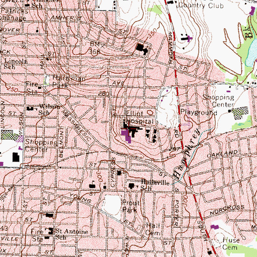 Topographic Map of Elliot One Day Surgery Center, NH