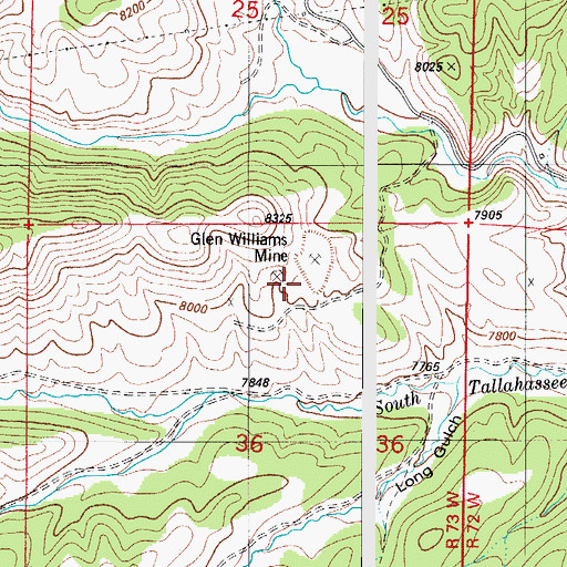 Topographic Map of Glen Williams Mine, CO