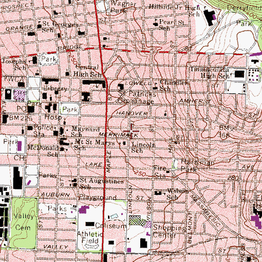 Topographic Map of Enright Park, NH