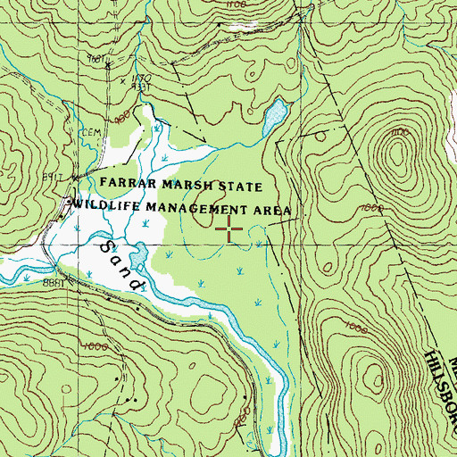 Topographic Map of Farrar Marsh State Wildlife Management Area, NH
