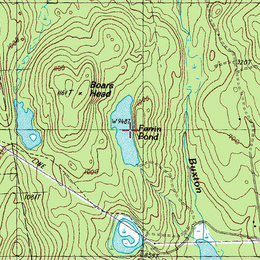 Topographic Map of Ferrin Pond, NH