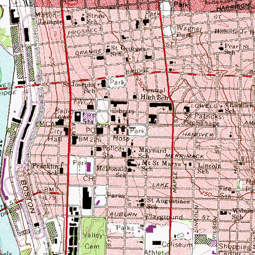 Topographic Map of First Baptist Church, NH