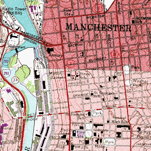 Topographic Map of First Church of Christ Scientist, NH