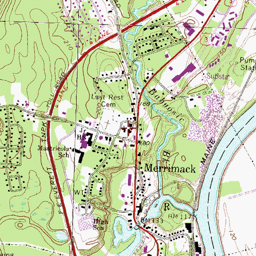 Topographic Map of First Congregational Church, NH