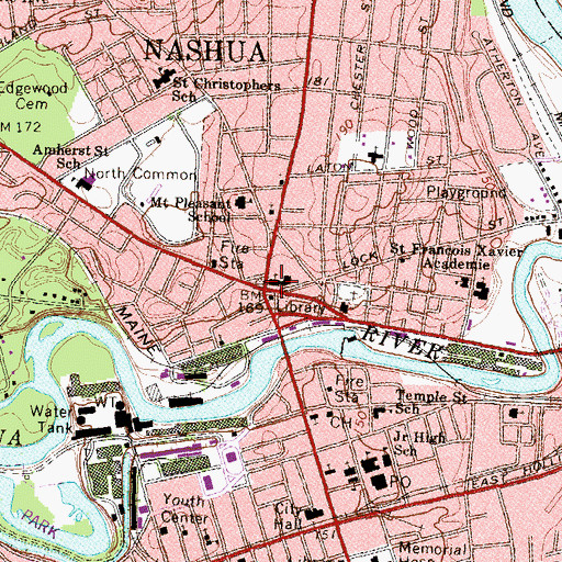 Topographic Map of First Congregational Church, NH