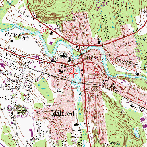 Topographic Map of First Congregational Church, NH