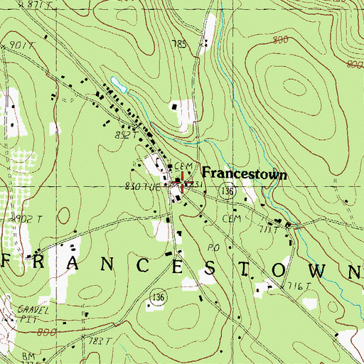 Topographic Map of First Unitarian Church, NH