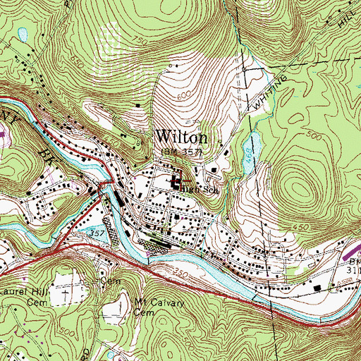 Topographic Map of Florence Rideout Elementary School, NH