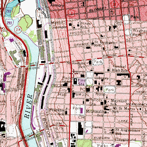 Topographic Map of Galeucia Memorial Library, NH