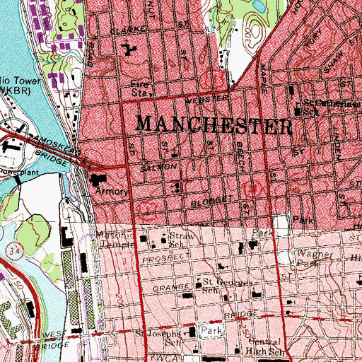 Topographic Map of Gethsemane Lutheran Church, NH
