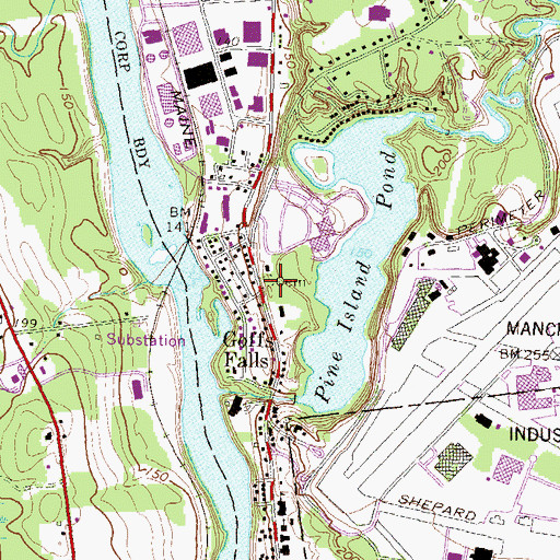 Topographic Map of Goffs Falls Cemetery, NH