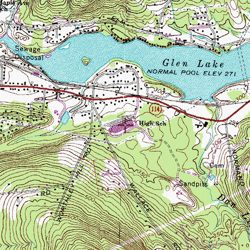 Topographic Map of Goffstown High School, NH