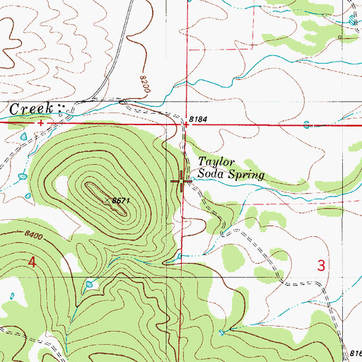 Topographic Map of Taylor Soda Spring, CO