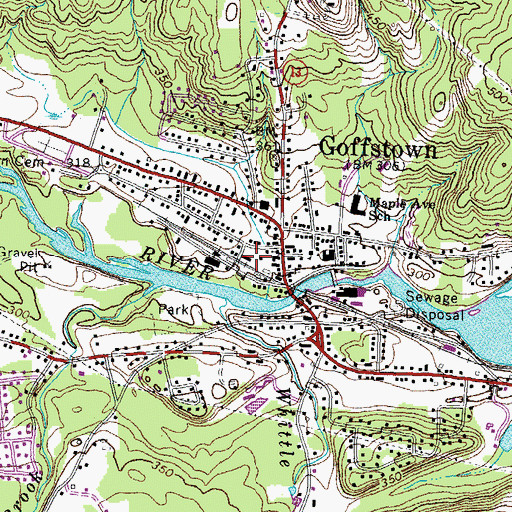 Topographic Map of Goffstown Post Office, NH