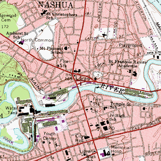 Topographic Map of Grace Fellowship of Nashua, NH
