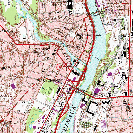 Topographic Map of Grace Free Presbyterian Church, NH