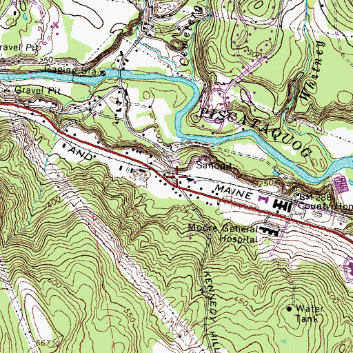 Topographic Map of Grasmere Station (historical), NH