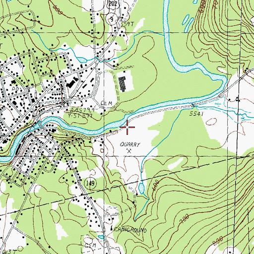 Topographic Map of Great Bridge, NH