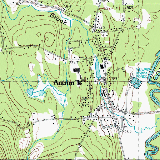 Topographic Map of Great Brook School, NH