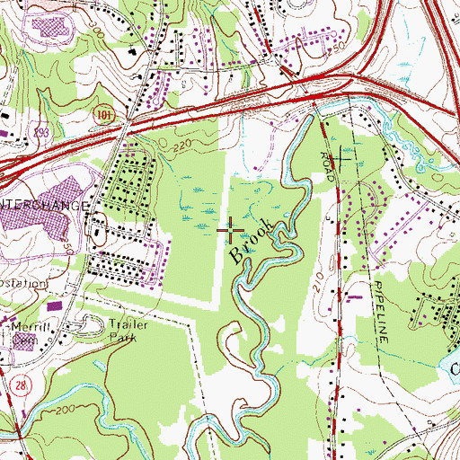 Topographic Map of Great Cohas Swamp, NH