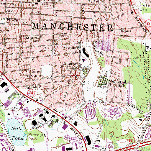 Topographic Map of Greater Manchester Mental Health Center, NH