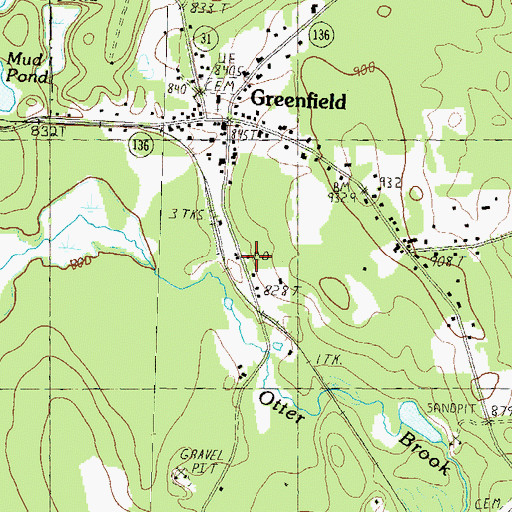 Topographic Map of Greenfield Post Office, NH